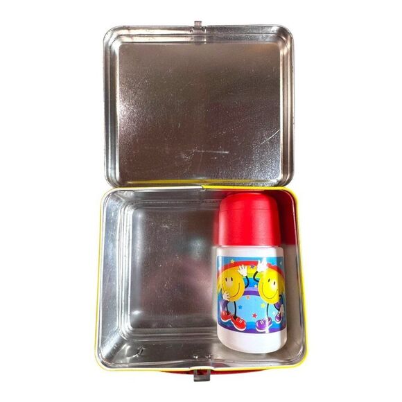 Vintage Yellow Red Smiley Face Metal G Whiz Lunchbox With Matching Thermos READ - Picture 6 of 15